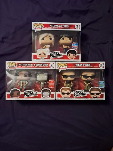 Scott Pilgrim Vs The World 2 Packs Funko Pop Lot Katayanagi Twins Vegan Police