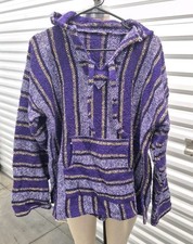 Mexican Baja Hoodie Poncho Size Medium- Excellent Condition