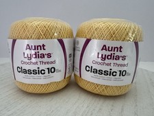 Aunt Lydia's Classic Cotton Crochet Thread Size 10 Lot Of 2 Maize 154 0423