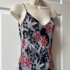 Vintage Y2K Ambiance Slip Midi Floral Pattern Sheer Dress Size S Made in USA