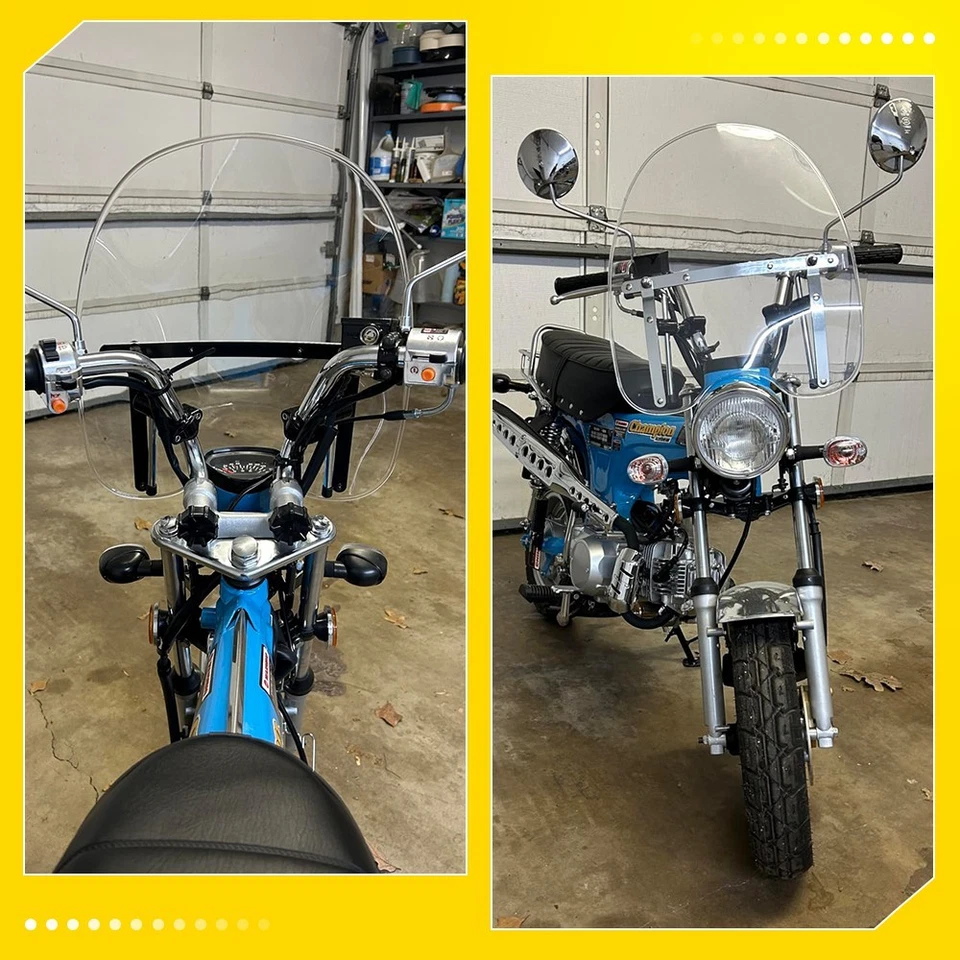 Parabrisas transparente grande 19"x 17" para Honda Magna Shadow Harley Yamaha Kawasaki Foto 4 de 4