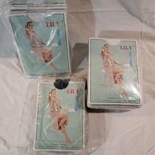 28 Pair Lily Pantyhose New Vintage 1980's One Size Black White 7405