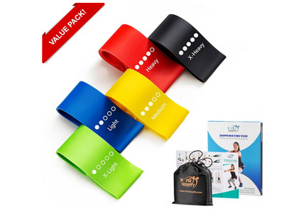 Fit Simplify Resistance Loop Exercise Bands Set of 5