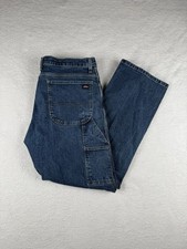 Vintage Y2K Dickies Men's 38x32 Straight Leg Denim Carpenter Workwear Blue Jeans