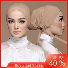 Model Underscarf Women Muslim Inner Hijab Cap Turban Ninja Bonnet Scarf Wrap Hat