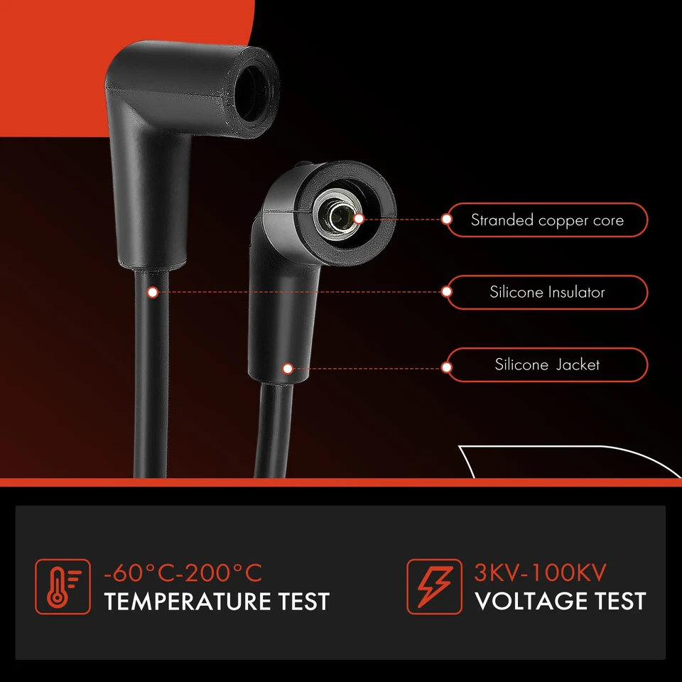 A-Premium 10x Spark Plug Wire Set for Chevrolet Impala Caprice Buick Roadmaster - Image 4 of 4