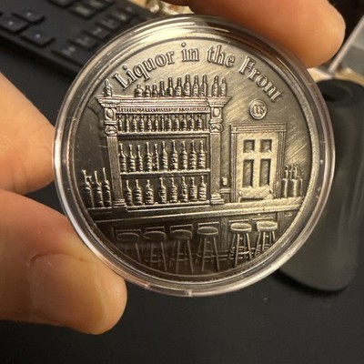 Liquor In The Front, Poker In The Back 1oz Silver Plated Copper Coin In Capsule