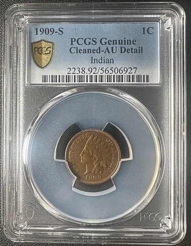 1909 s indian Head cent PCGS AU detail
