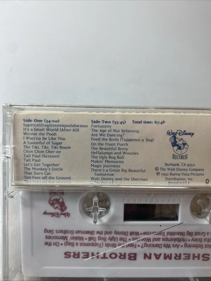 The Sherman Brothers (Cassette, 1992, Disney, CrO2) NEW SEALED - Image 3 of 4
