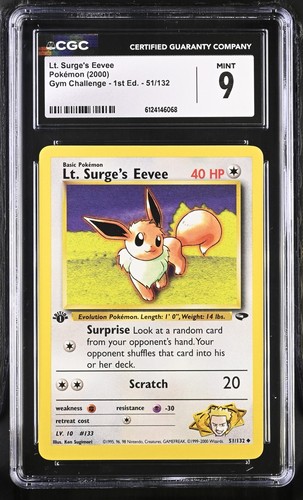 Lt. Surge's Eevee (1st Edition) graded CGC 9 for sale on eBay