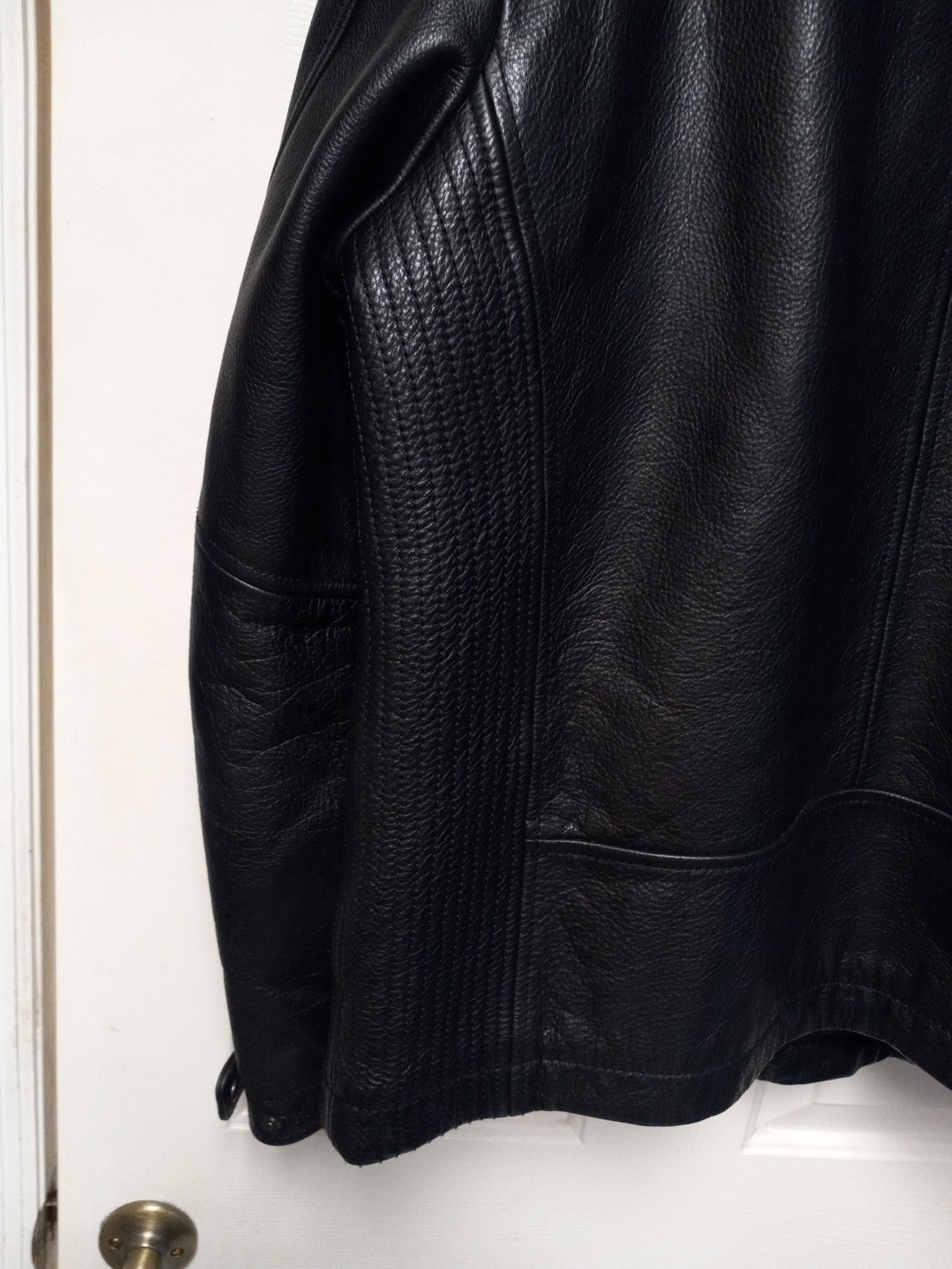 VTG Pelle Studio Wilsons Leather Bomber Jacket Black Mens XL Really Nice Coat image 5