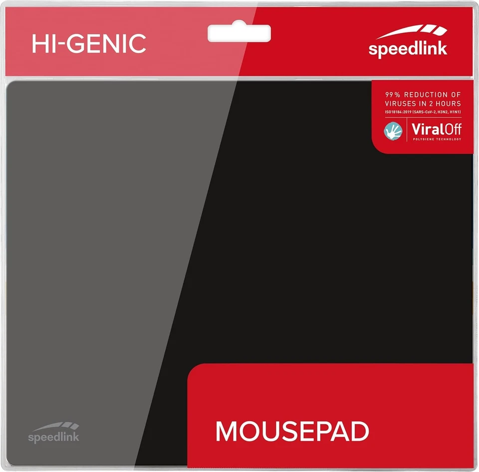 Speedlink HI-GENIC Mouse Mat - Soft Textile Surface ViralOff Coating Black - Immagine 3 di 3