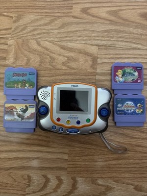 Vtech V Smile Pocket Learning System Orange VT9296 Tested Works 4 GameCartridges