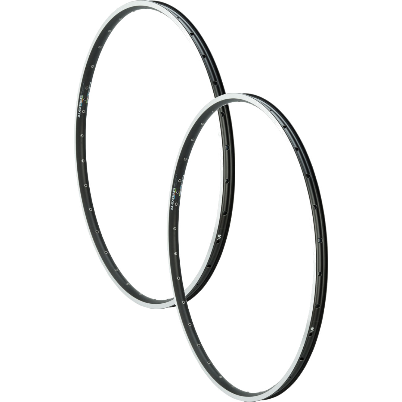 Pack of 2 Alex Adventure 2 Rim TRS 26" 36h Black Silver Tubeless Ready