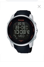 Pulsar Men’s Digital Chronograph LCD Display Rubber Strap Watch  PQ2049X1 PNP