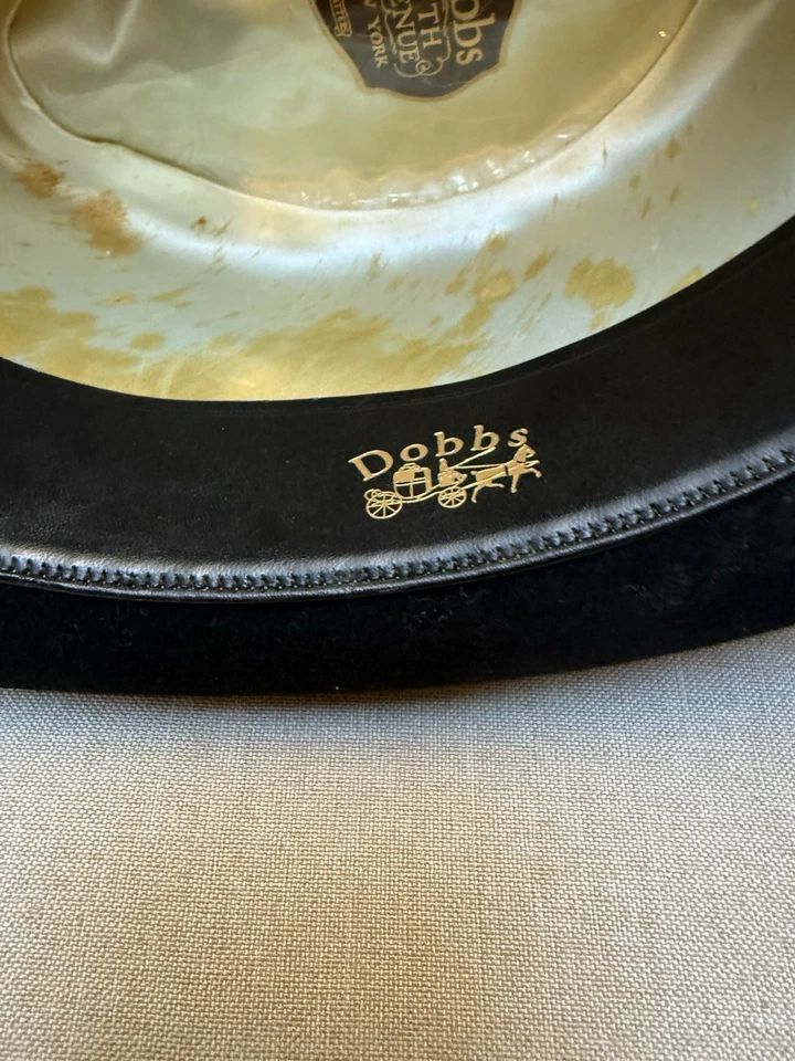 Dobbs Fifth Avenue Hombre Vintage Negro Fedora Talla 7 Foto 4 de 4