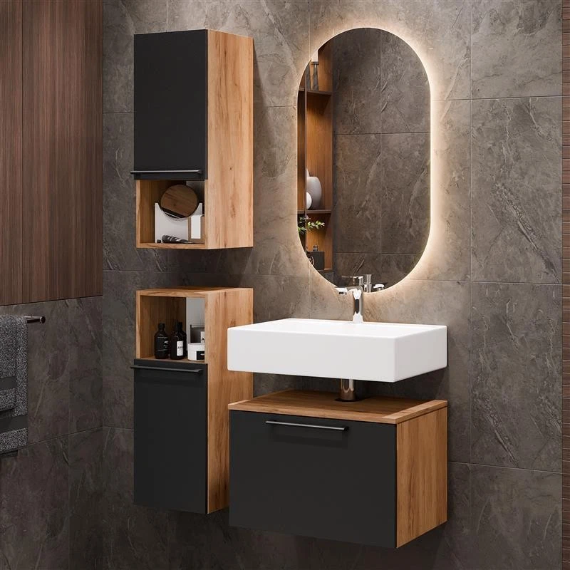 Astra Waschtisch & Waschbeckenunterschrank 60 cm Badmöbel-Set - Bild 3 von 4