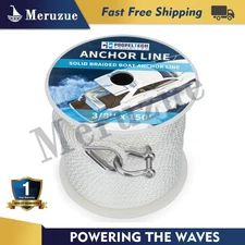 Anchor Line: 3/8" x 150' Premium Solid Braid MFP Boat Rope