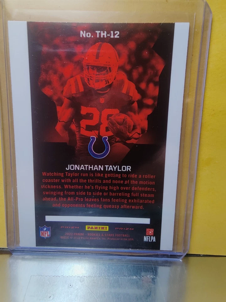 2022 Rookies & Stars Jonathan Taylor  Thrillers Red Plaid Prizm #TH-12 Colts - Image 2 of 2