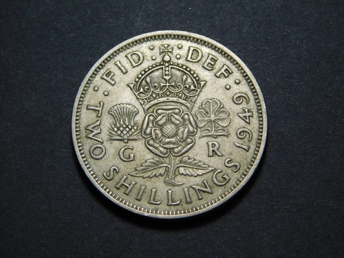 VINTAGE KING GEORGE VI 1949 TWO SHILLINGS UK GREAT BRITAIN ENGLAND COIN - Bild 4 von 6