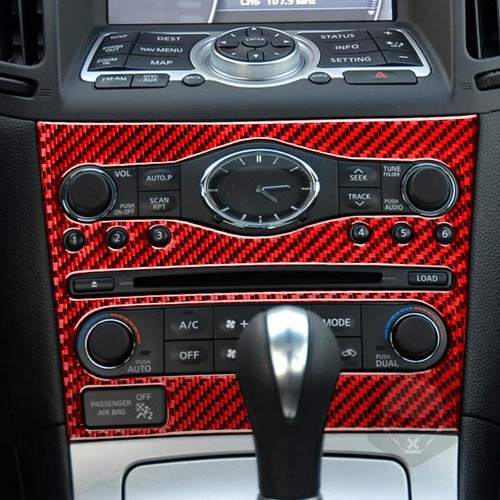 28Pcs Red Carbon Fiber Full Interior Kits Trim For Infiniti G35 G37 Sedan 07-13 - Foto 9 di 19