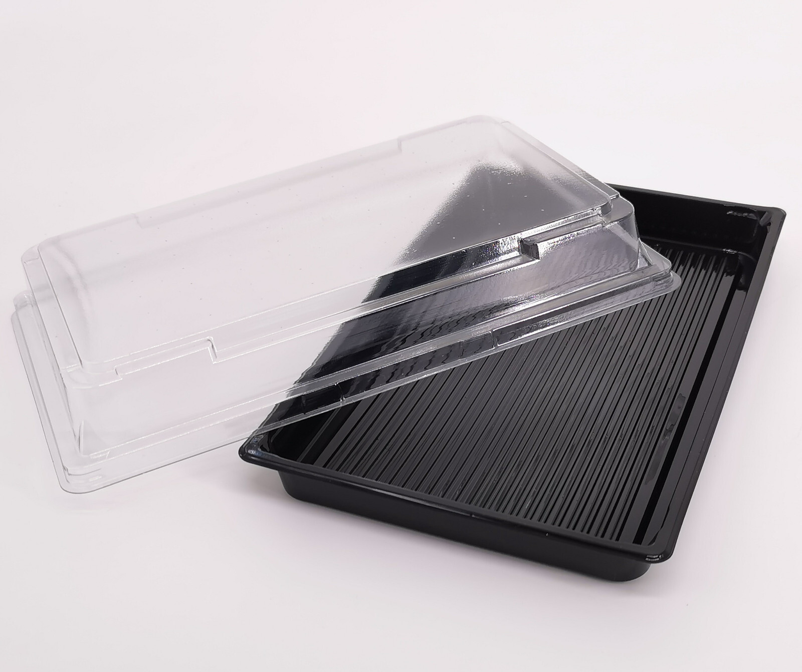 200 Sushischalen / Schalen / Sushi Boxen / Sushi Verpackung, schwarz, 215x130 mm