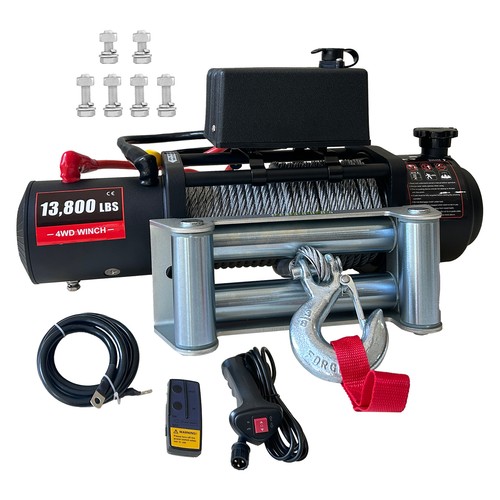 Cabrestante eléctrico 13800LBS cuerda sintética/cuerda de cable 12 V remolque ATV UTV 4x4 - Imagen 8 de 16