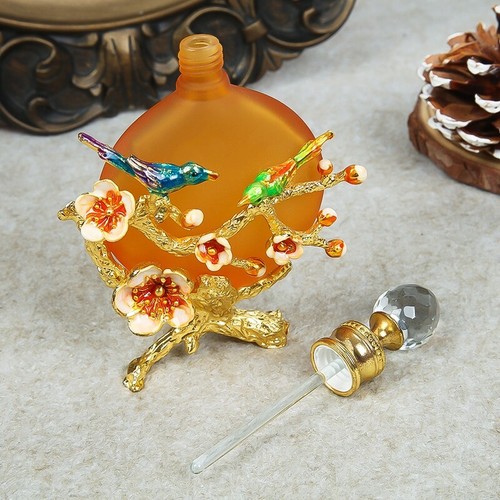 30ml Vintage Bird Flower Perfume Bottles Refillable Empty Glass Scent Bottles - Picture 3 of 6