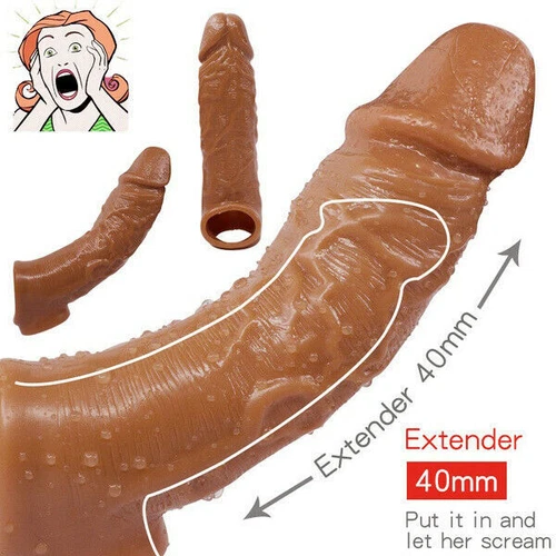 Men Male Cock-Girth-Enlarger-Enhancer-Penis-Extension-Extender-Sheath Sleeve Big - Picture 8 of 14