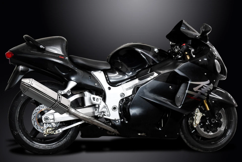 Silenciador de escape completo Suzuki GSX1300R Hayabusa 1999-07 4-1 13" triple ovalado de acero inoxidable Foto 4 de 4