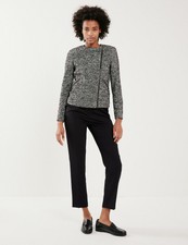 Jaeger Textured Wool Biker Coat Warm Winter Jacket City Office Smart 12 40 New