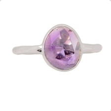 Natural Amethyst - African 925 Sterling Silver Ring Jewelry s.7 CR74980