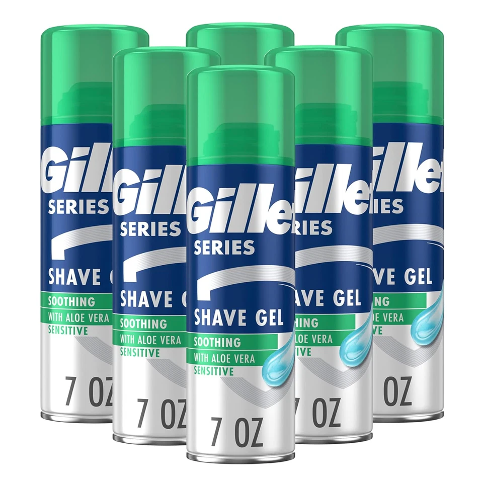 Gillette Serie 3X Gel de Afeitado Sensible, Hidrata, Protege, 7 Onzas (Pack de 6) Foto 2 de 4