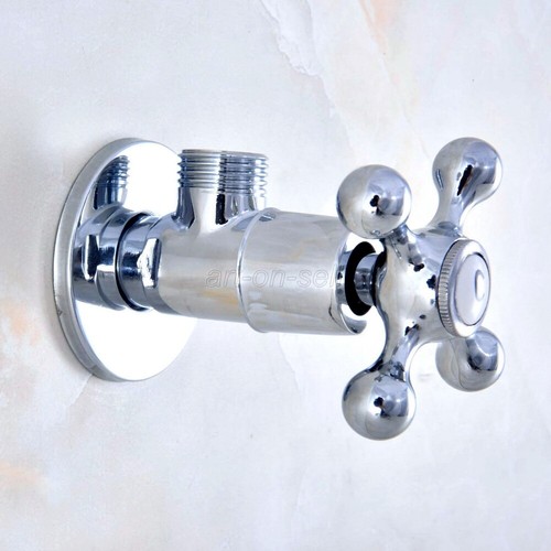 Válvula de ángulo de latón de 1/2" cromo pulido válvula de parada de agua para inodoro aav014 - Imagen 3 de 8