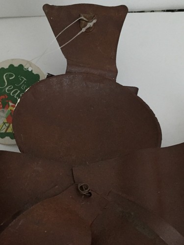 Arco pupazzo di neve rustico uccellino rosso carota naso sottile metallo da parete/porta 10,5 x 16" - Foto 10 di 11
