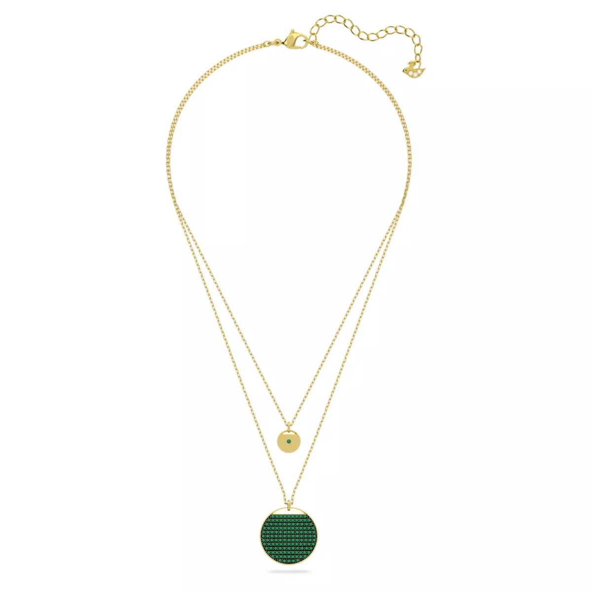 Swarovski Ginger layered pendant Green Gold tone plated 5642947