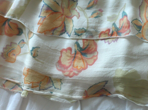 Top da donna Rangoon Anthropologie taglia S 100% seta floreale cinturino arricciacapelli Y2K - Foto 21 di 23