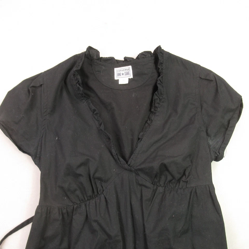 Vestido Converse Para Mujer XS Manga Corta Ligero Negro Informal Foto 2 de 4