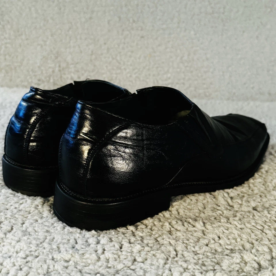 Delli Aldo Zapatos Mocasines Hombres 11 Negro Cuero Vestido Foto 4 de 4