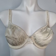 VTG Vassarette Second Skin Ivory Underwire Unlined Tiger Print Embossed 36C