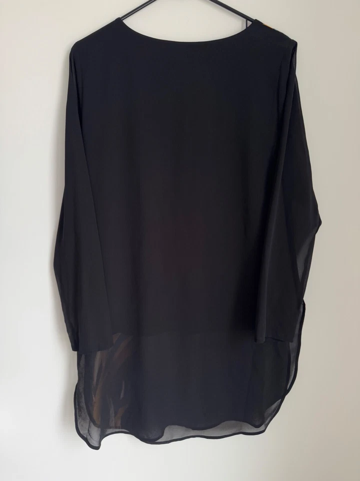 Blusa Larga Camisa Alfani Super Túnica Mujer S Negra Pincelada Foto 2 de 4