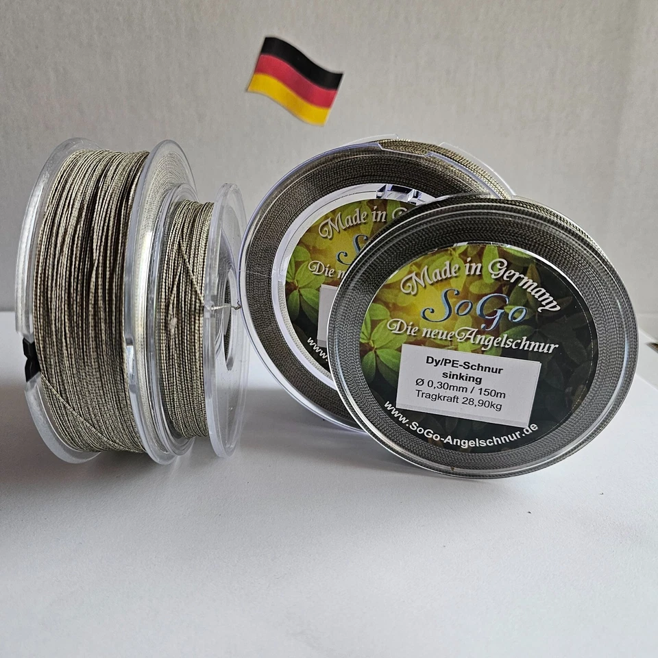 Angelschnur/geflochten/sinkend/Dyneema/PE/Schwarz/grün/6fach/TK 28,9kg-43,0kg - Bild 2 von 2