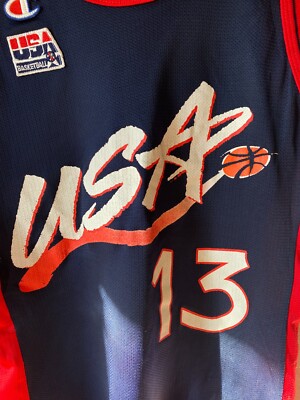 Shaquille O'Neal #13 TEAM USA CHAMPION Jersey Mens Size 36 VINTAGE