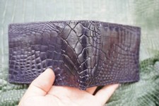 Dark Blue Real Genuine Crocodile Leather SKIN Men's Money Clip WALLET  Q17