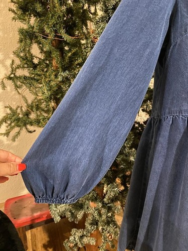 OLD NAVY Denim Lyocell Lightweight Bohemian Babydoll Dress Size SMALL - Picture 2 of 8