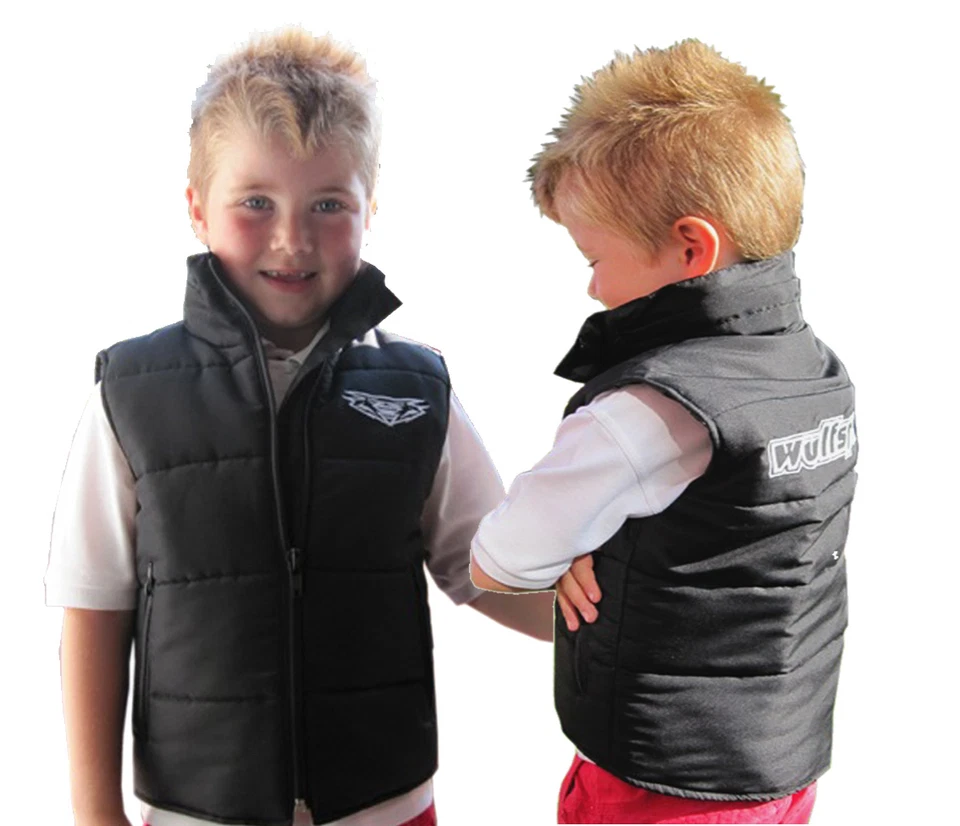 Wulfsport Junges Freizeitkleidung Westenjacke schwarz Kinder Groß Motocross Alter 8-10