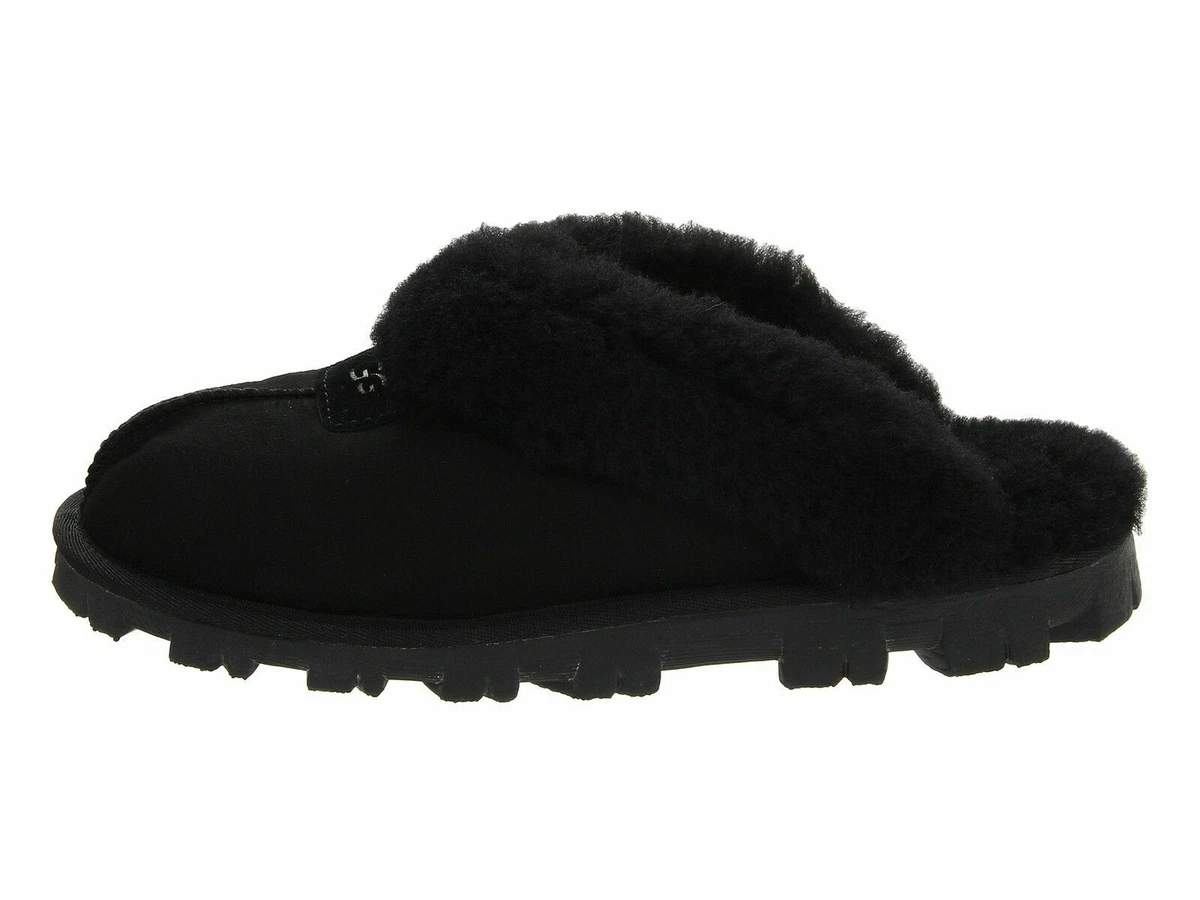 UGG Coquette Black Women s Sheepskin Slide Slippers 5125 eBay