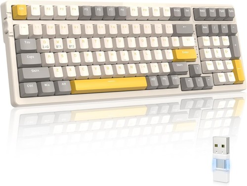 ZIYOULANG K96 Wireless Gasket Mechanical Keyboard,Hot-Swap,Number Pad,Red Switch - Picture 11 of 40