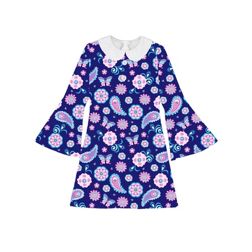 Kids Girls Dress Up 60s Dresses Fancy Sundress Carnival Dancewear Talent Stage - Picture 19 of 61