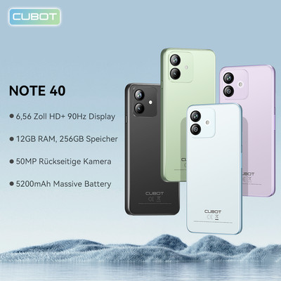 CUBOT Note 40 Smartphone 12(6+6)GB+256GB Android13 Handy 5200mAh Face ID GPS OTG